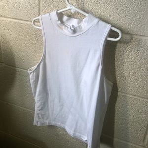 White mockneck tank